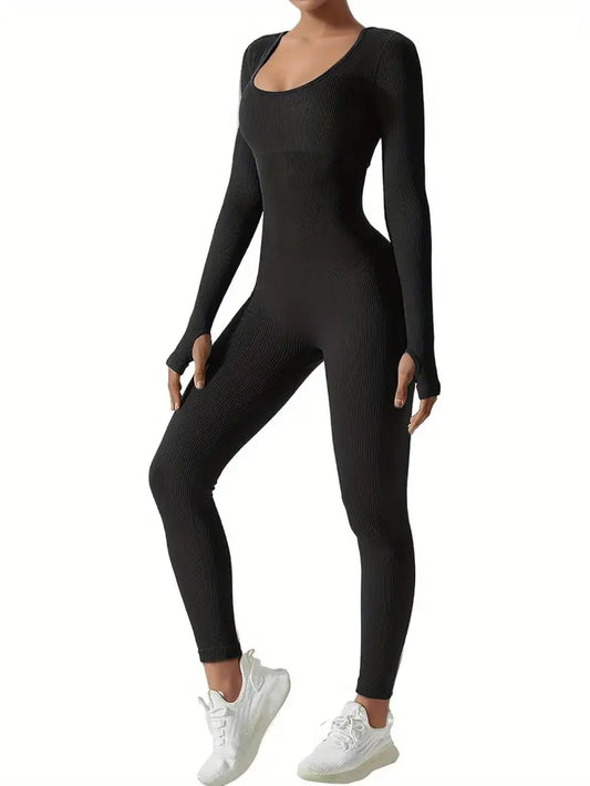 Women's Seamless Long-Sleeve Yoga Jumpsuit